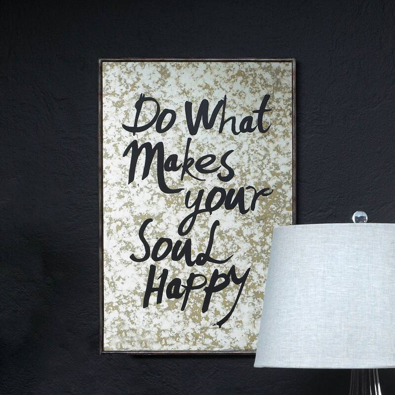 26.25" Brown Black Nikki Chu Malibu Happy Soul Rectangular Wall Mirror