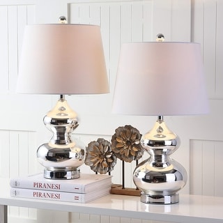Safavieh Double Gourd Glass Silver Table Lamps