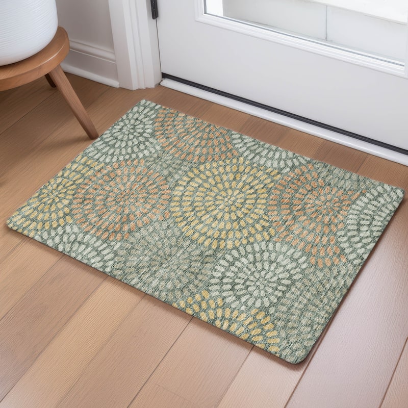 Machine Washable Indoor/ Outdoor Casual Ric Chantille Rug