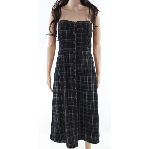 button front a line dress