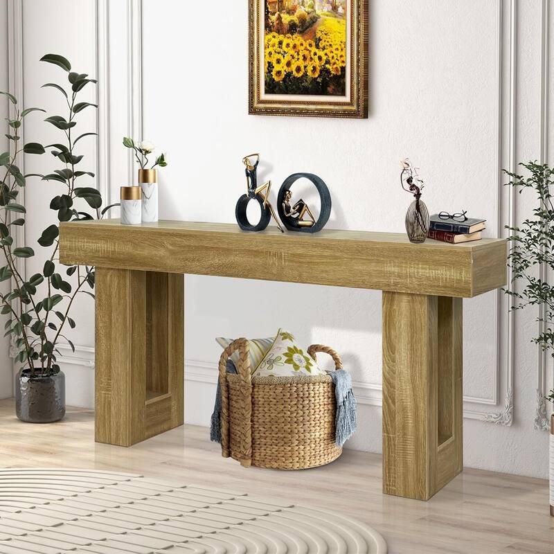 63 in Wood Console Table, Narrow Entryway Table for Entryway