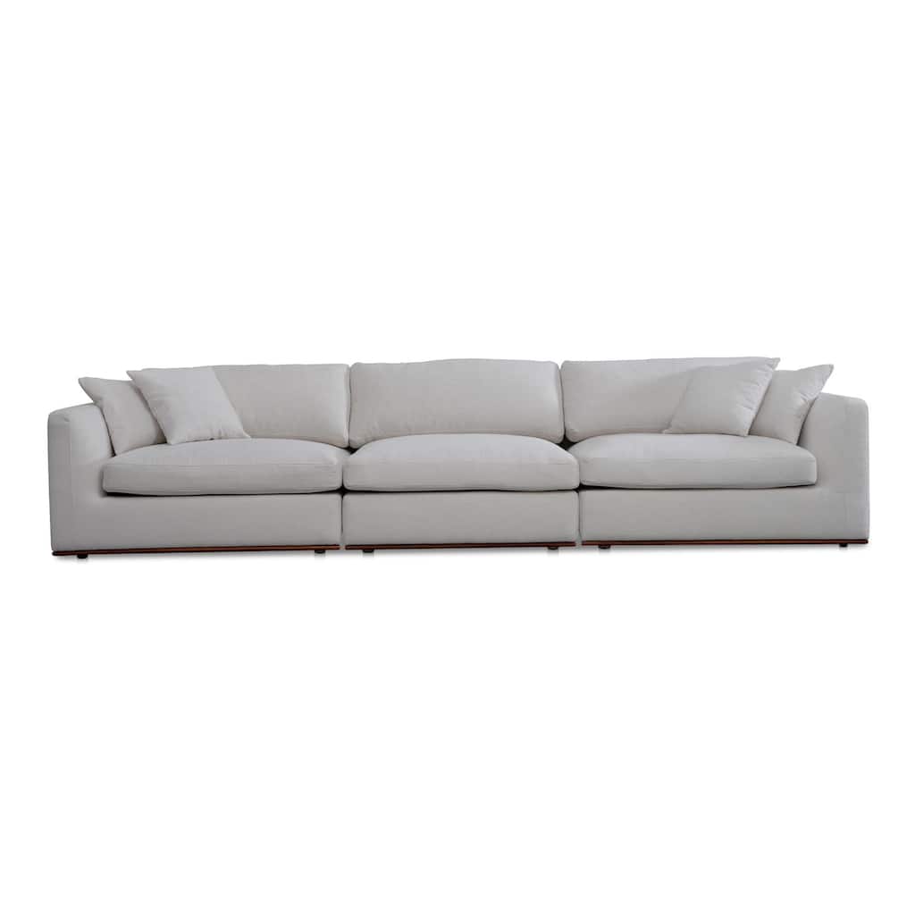 NADAAL STUDIOS Rio Modular Sofa With Rubber Wood Base - 136.2"W x41"D x23.6"H