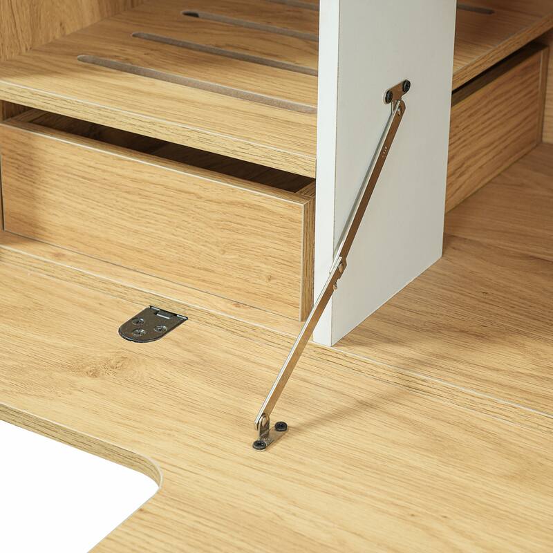 Roomfitters 2-Piece Modern 2 in 1 Cat Furniture Set, Cat Litter Box Enclosure Side Table with Storage Cat House