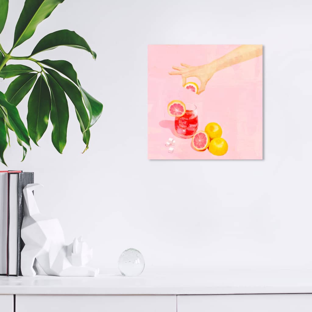 Wynwood Studio Canvas Food and Cuisine Pink Drink Pink and Pastel Pink Rustic Wall Art Canvas Print