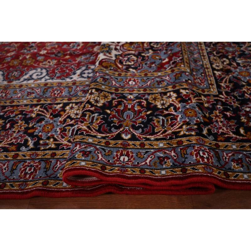 Traditional Red Kashan Turkish Area Rug Oriental Machine Made Carpet - 9'8" x 12'5"