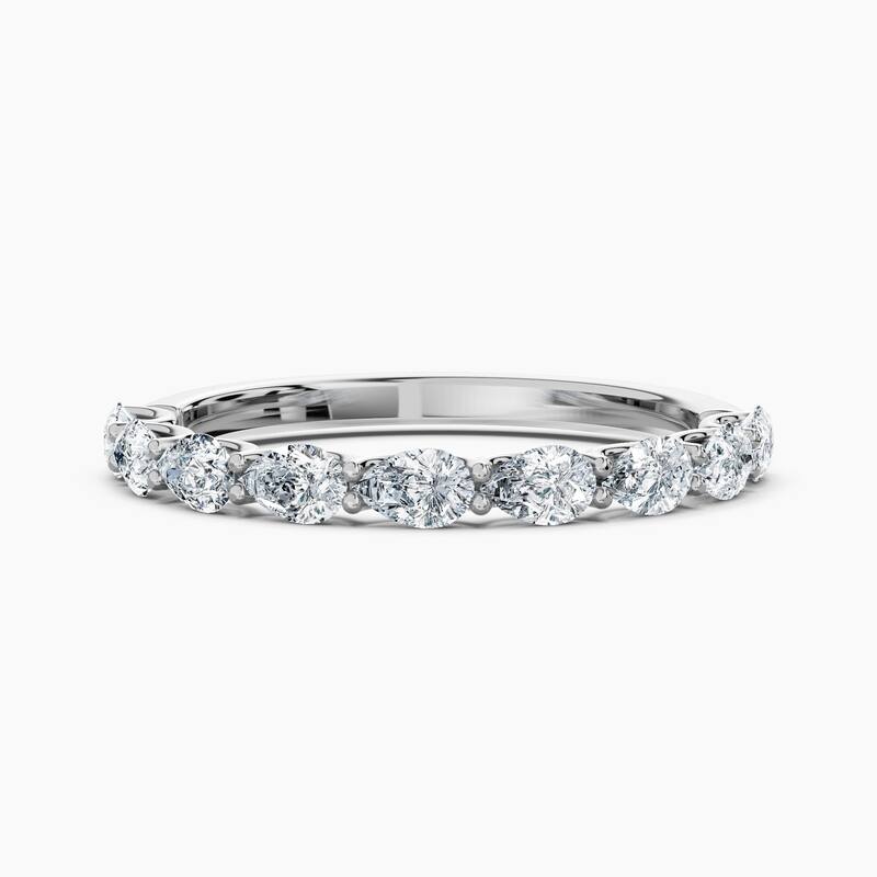 Auriya 14k Gold Pear-shaped East-West Lab Grown Diamond Half Eternity Band 0.90 - 3.00 ct. tw. (F-G, VS) - 0.90 ct. wt. - 8.5 - White