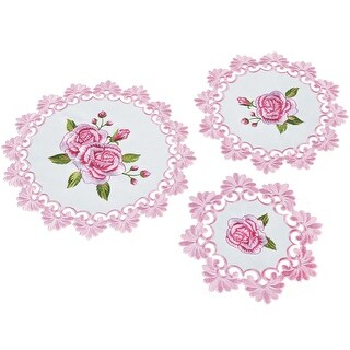 Embroidered Beautiful Rose Cutwork Table Linens - Bed Bath & Beyond ...