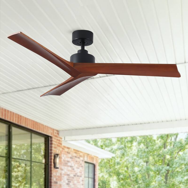 52" Black Lowe Profile Ceiling Fan without Light - Black