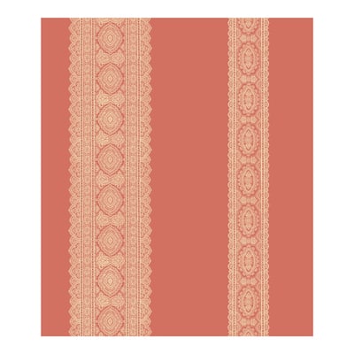 Brynn Coral Paisley Stripe Wallpaper - 20.5in x 396in x 0.025in