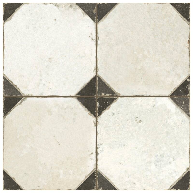 Merola Tile Kings Yard Nero 17-5/8" x 17-5/8" Ceramic Floor and Wall Tile