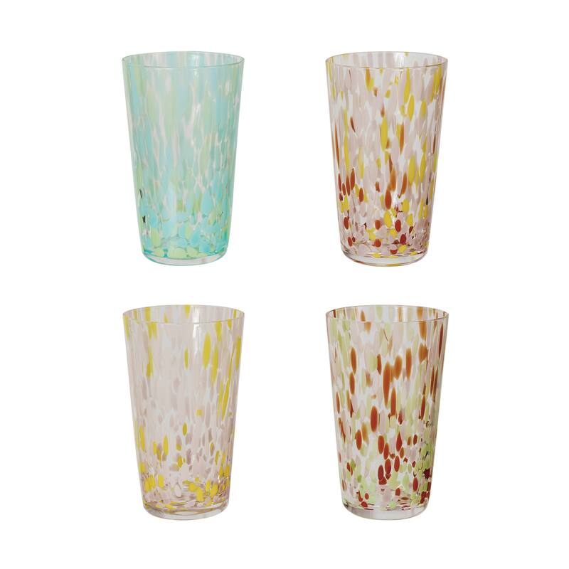 Drinking Glasses with Various Styles - 3.4"L x 3.4"W x 5.5"H