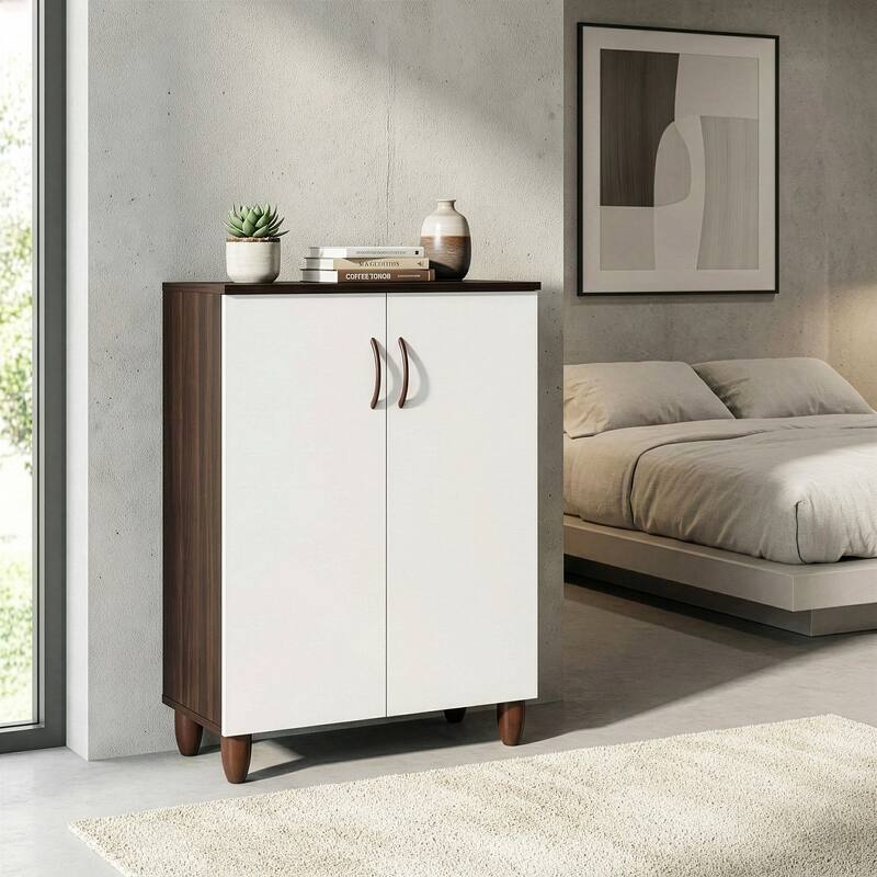 Anthea Two-door Shoe Cabinet with Four Shelves