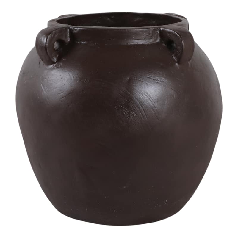 Pottery Terracotta Vase Handmade Handles Rustic Amphora Accent Vessel