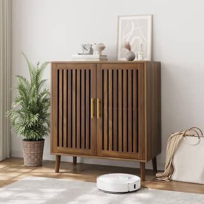 Walnut 31.5" W Sideboard Buffet Cabinet with Storage