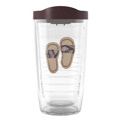 Tervis Sandy Slides Made in USA Double Walled Insulated Tumbler Travel 16oz, Brown