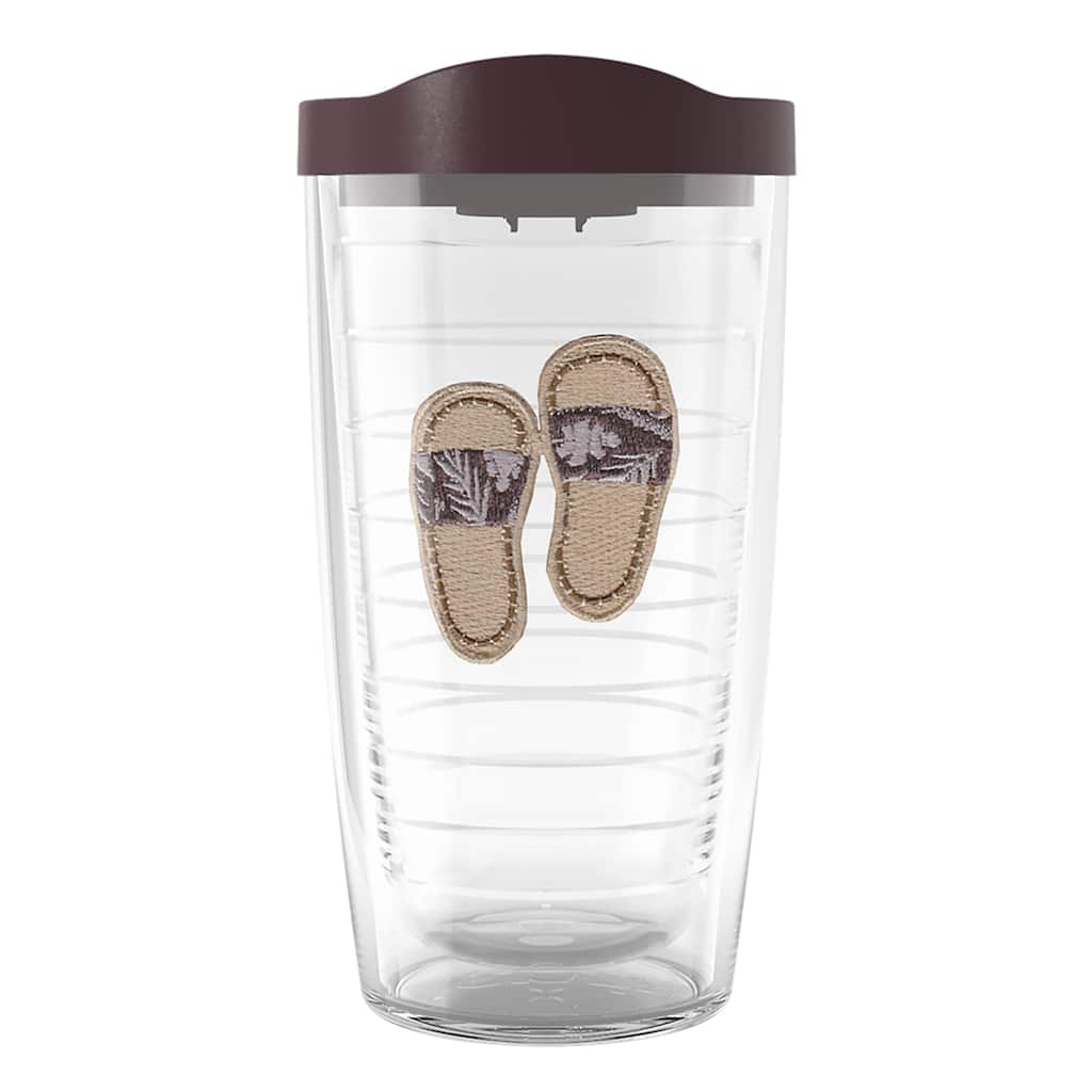 Tervis Sandy Slides Made in USA Double Walled Insulated Tumbler Travel 16oz, Brown