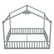 preview thumbnail 50 of 58, Double Twin Size House-Style Floor Bed with Fence and Guardrails without Door