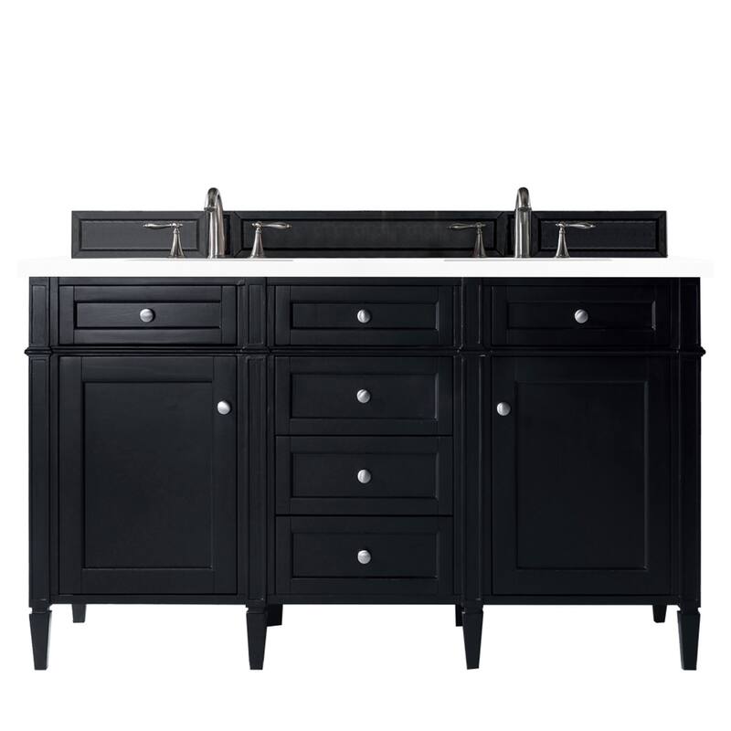 James Martin Vanities 650-V60D-3WZ Brittany 60" Double Basin Poplar - Black Onyx