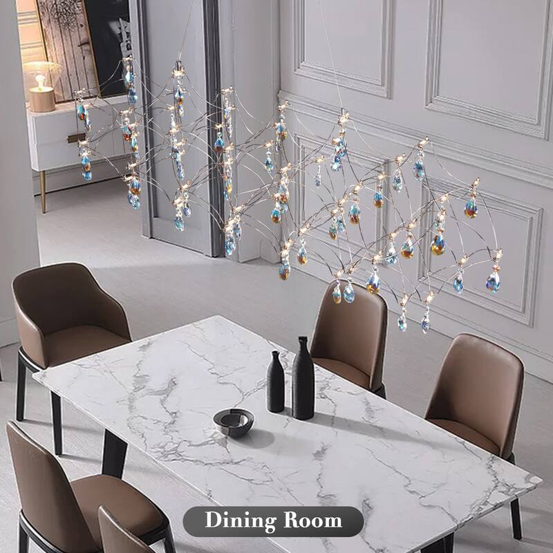 KAYLA Modern Crystal Chandelier - Luxury LED Pendant Ceiling Light