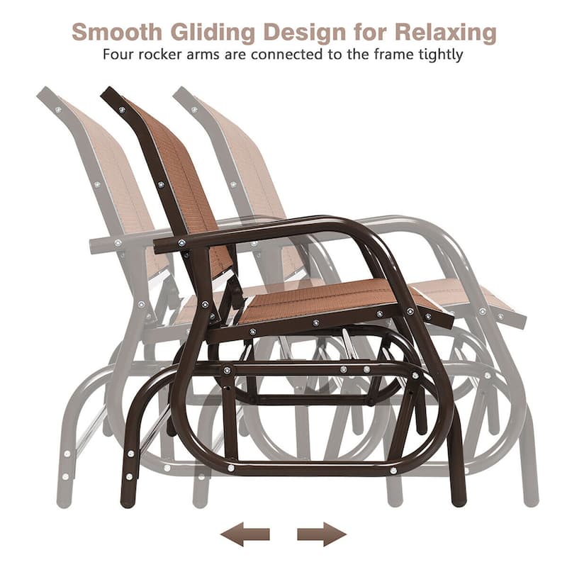 48" Swing Glider Chair Patio Swing Rocker Lounge Glider Chair