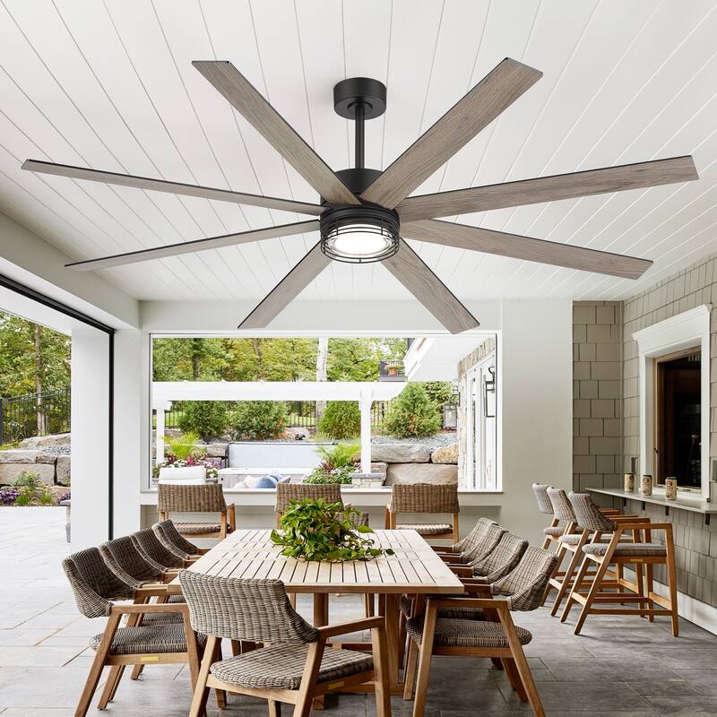 72/52-inch Reversible 8/5-Blade Dimmable LED Ceiling fan with Light and Remote