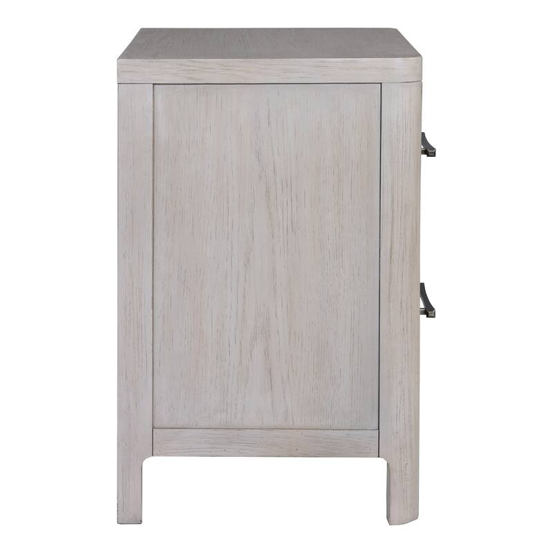 Furniture of America Rensite Modern Oak 2-Drawer Solid Wood Nightstand with USB Ports