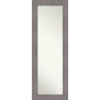 Non-Beveled Full Length On The Door Mirror - Pinstripe Plank Frame