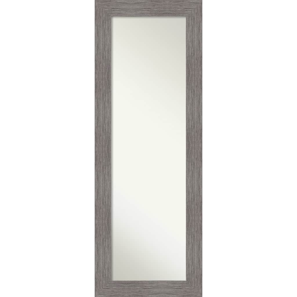 Non-Beveled Full Length On The Door Mirror - Pinstripe Plank Frame