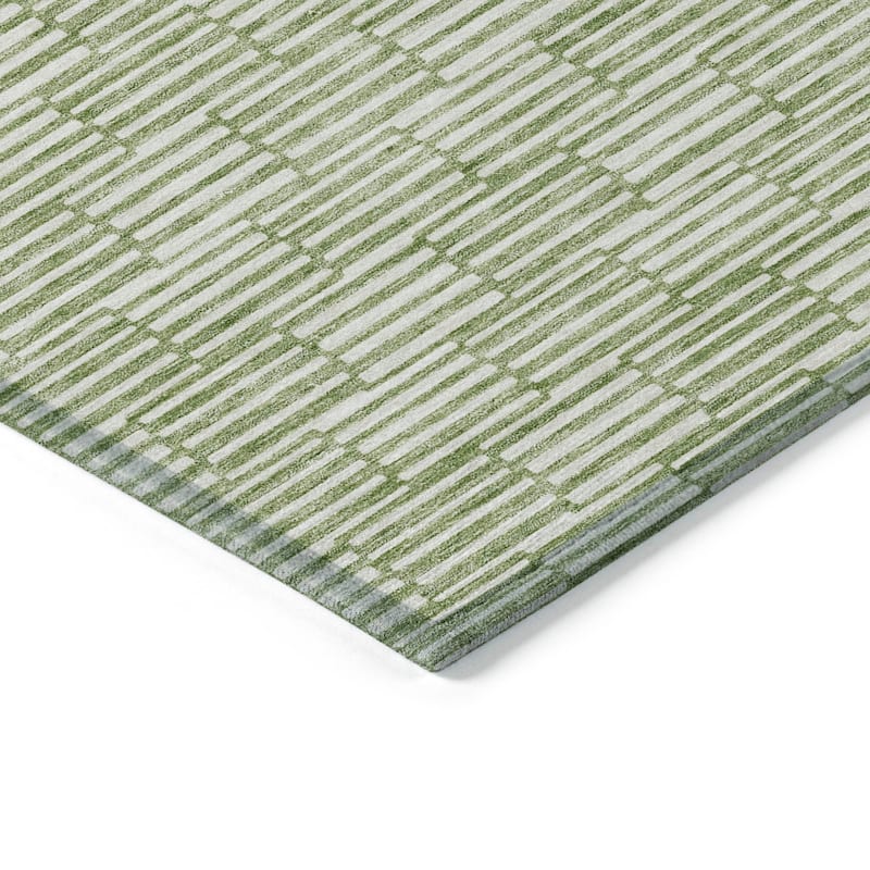 Machine Washable Indoor/ Outdoor Chantille Stripe Blocks Rug