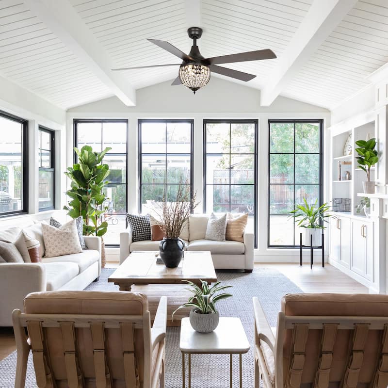 52" Indoor Antique Bronze Downrod Mount Ceiling Fan with Light Kit and Remote Control