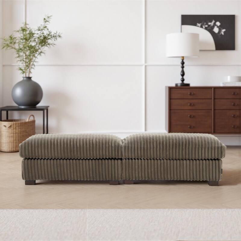 Fauxfur Ottoman Bench