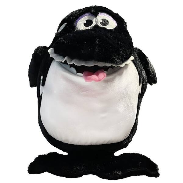 slide 2 of 5, Tummy Stuffers: Shark -Kids Happy Soft Animal Character Companion Black/White