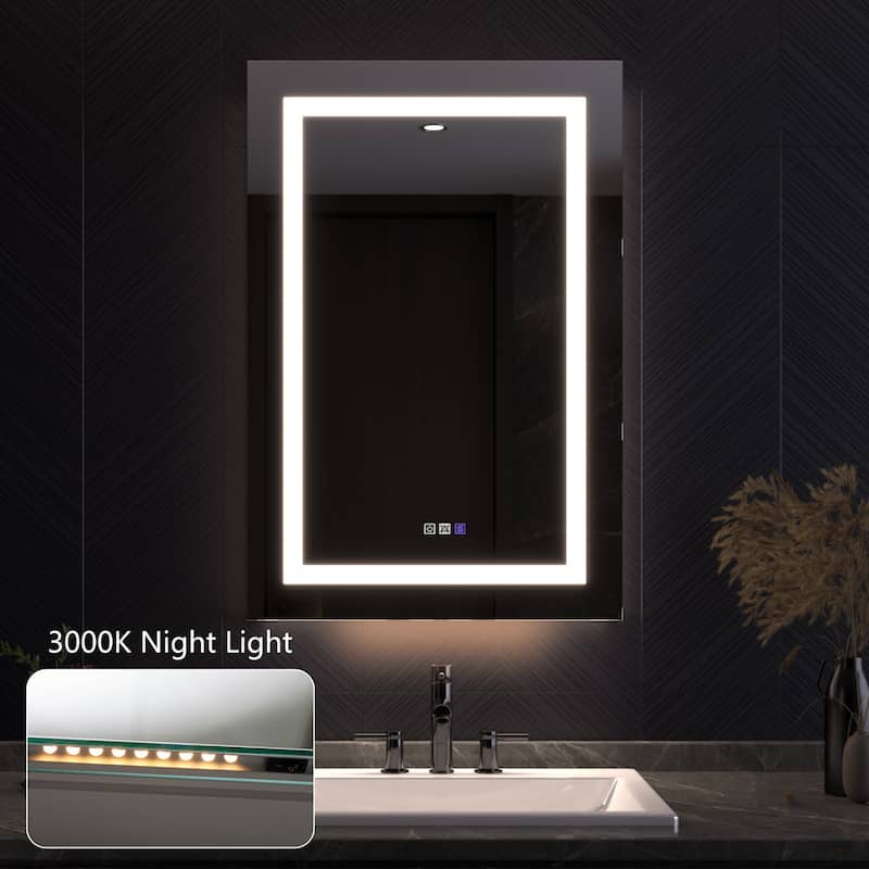 Modland 24"-42W x 36"H LED Medicine Cabinet Mirror with USB Charging,5x Magnifying Mirror