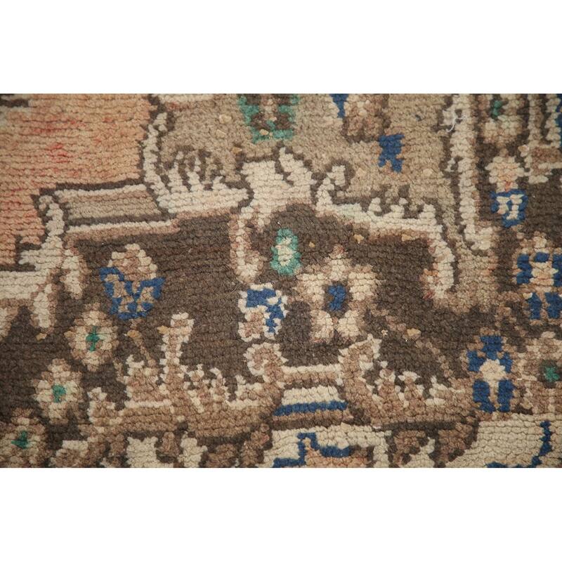 Hand Knotted Oriental 100% Wool Carpet Traditional Floral Peach Hamedan Area Rug - 10' 2'' X 6' 7''