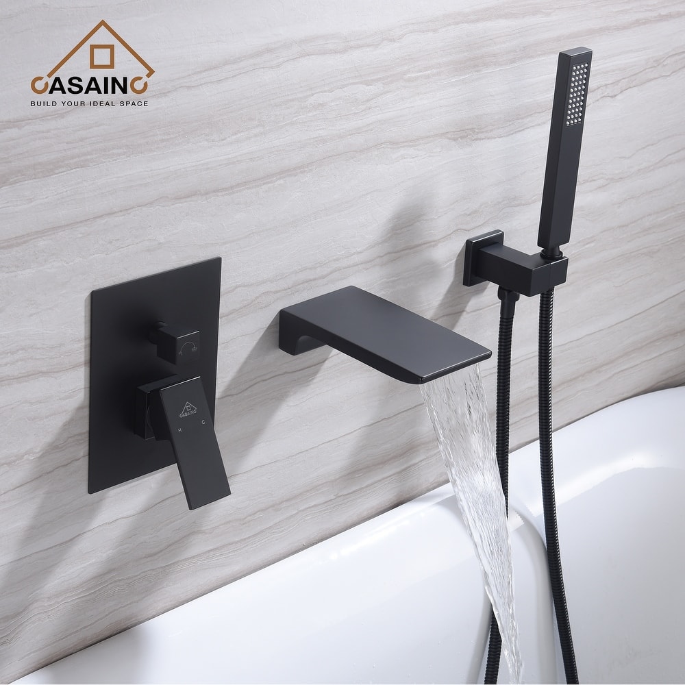Wall Mounted Bathtub Faucet Set With Handheld Shower Head