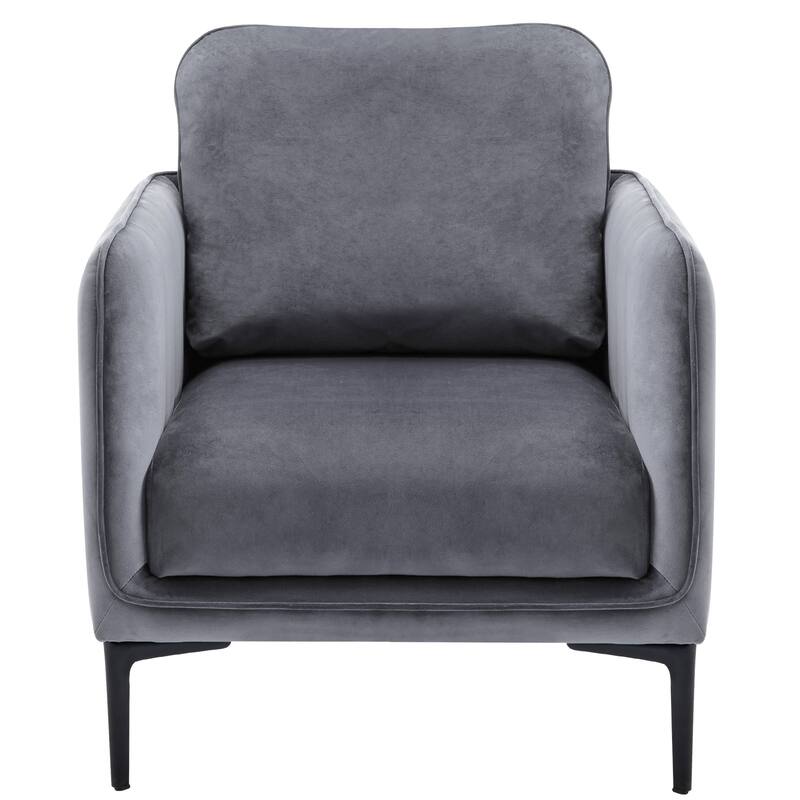 Nora Modern Velvet Accent Chair for Bedroom with Metal Legs