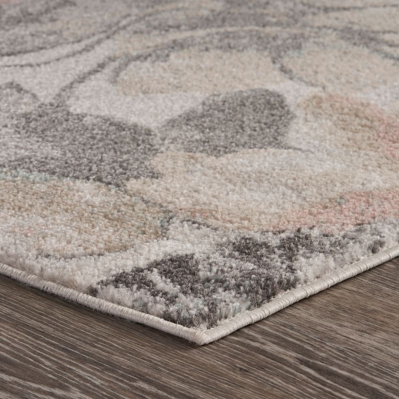 Sevita Multi/Gray/Pink Floral Botanical Area Rug
