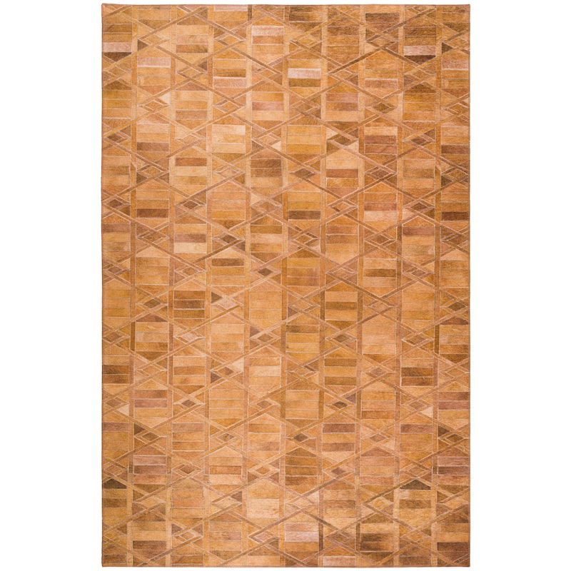 Laredo Striped Diamond Faux Hide Patchwork Area Rug.