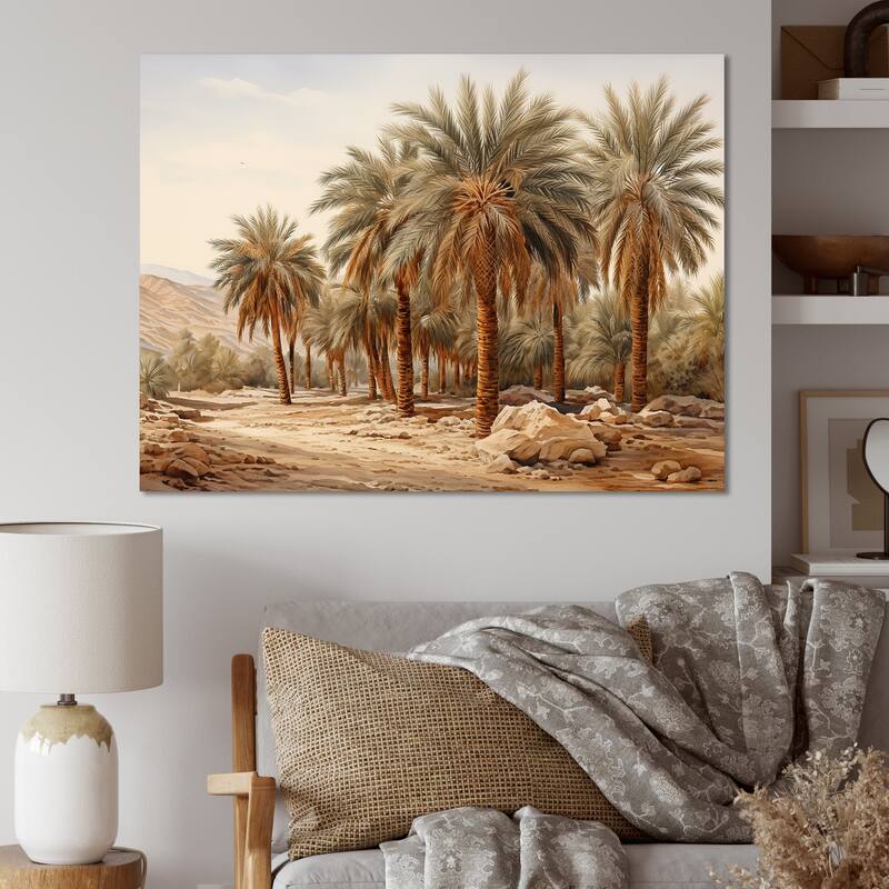 Designart "Palm Tree Desert Oasis " Palms & Palm Trees Wall Art
