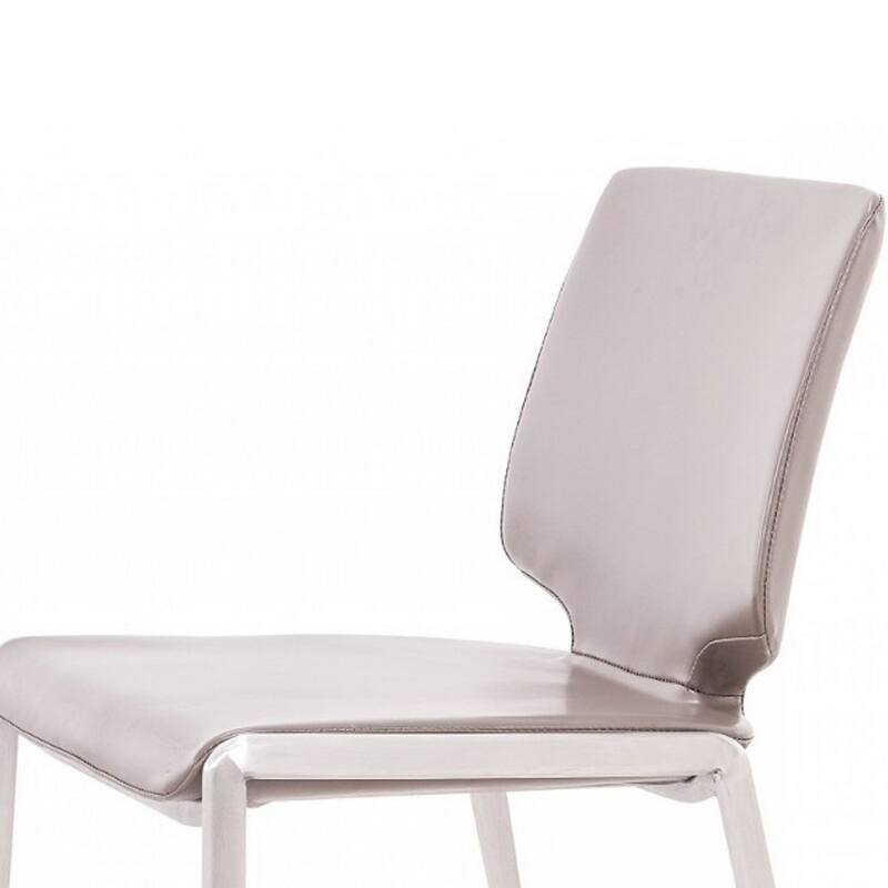 Silver/Gray Faux Leather Upholstered Metal Frame Dining Chair, Set of 2, Sturdy Dining Chair for Dining Rooms - 15.5