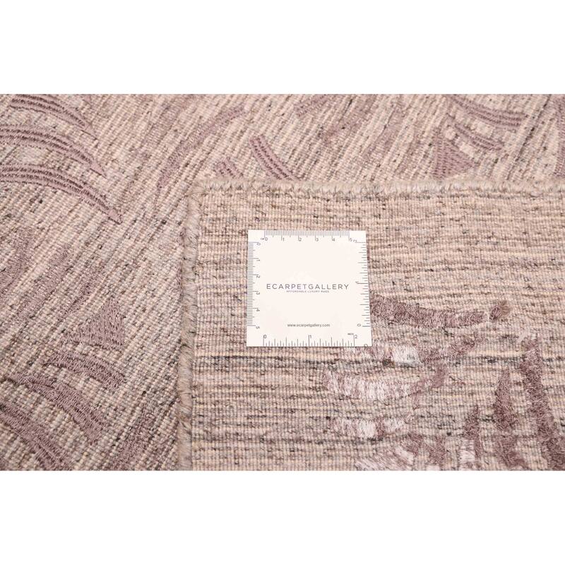 ECARPETGALLERY Flat-Weave Marrakech Taupe Wool Kilim - 5'4 x 7'3