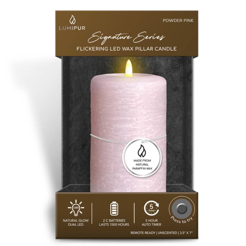 LumiPur Color Powder Pink LED Flameless Candle Bed Bath & Beyond