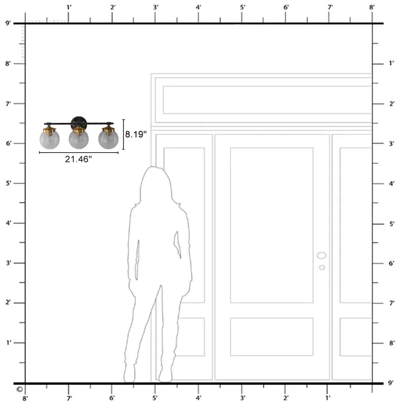 Crackled Glass Globe Wall Sconce Modern Vanity Light