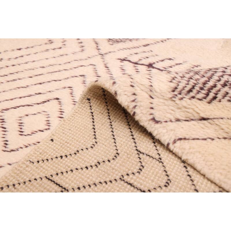 ECARPETGALLERY Hand-knotted Pak Finest Marrakesh Cream Wool Rug - 6'1 x 7'10