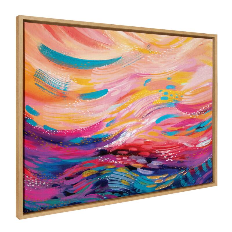 Kate and Laurel Sylvie Brush Strokes 90 Framed Canvas by Jessi Raulet