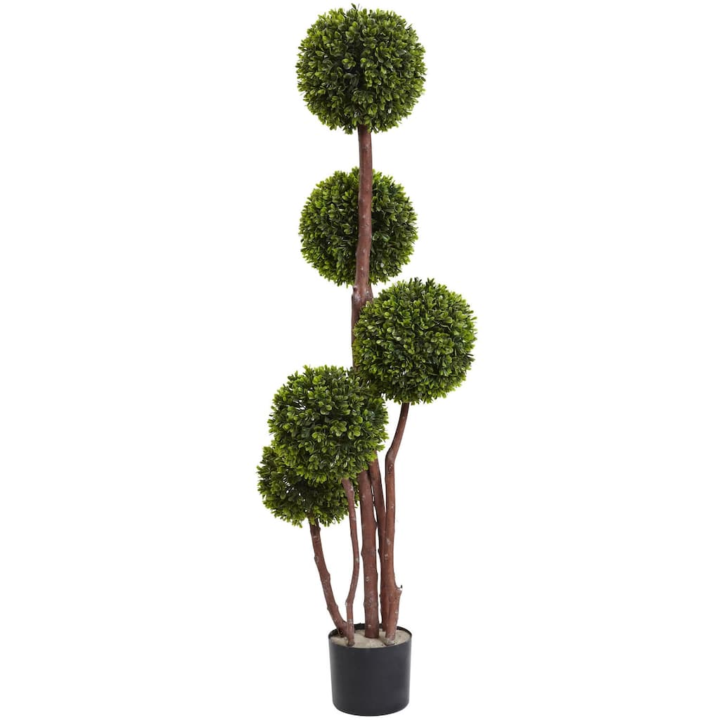 Gothic Topiary Tree 4ft - Glamour Design with 5 Canopies & 420 Leaves - Indoor Outdoor DÃ©cor - 4ft.
