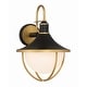 preview thumbnail 1 of 4, Crystorama Lighting Group ATL-702 Atlas 19" Tall Outdoor Wall Sconce Matte Black / Textured Gold