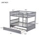 preview thumbnail 2 of 16, Bunk Bed with Trundle, Ladder and Guardrails, Convertible to 2 Full Size Beds