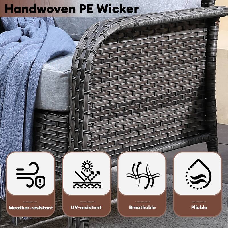 XIZZI 7-Piece Patio Wicker Furniture Conversation Swivel Chairs Set