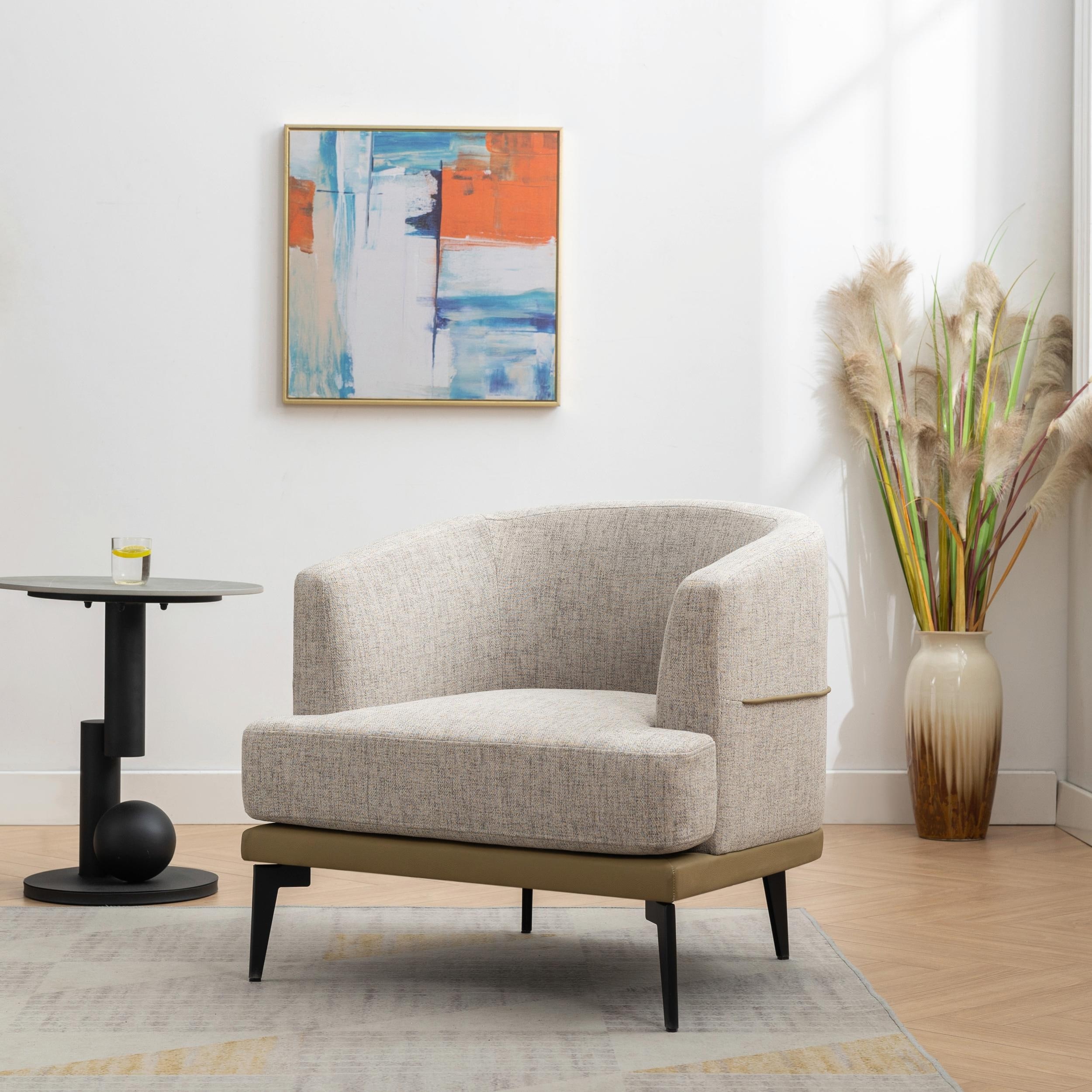 Modern Two Tone Barrel Fabric Chair Bed Bath Beyond 39876928